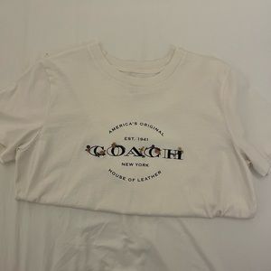 floral embroidered COACH tee